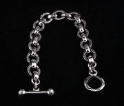 Tribal Loop Sterling Silver Men's Chain Bracelet