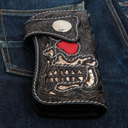 vintage skull rider biker wallet