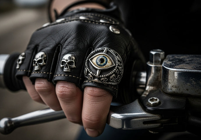 Beyond the Blue Eye: Decoding Biker Symbols in Evil Eye Rings