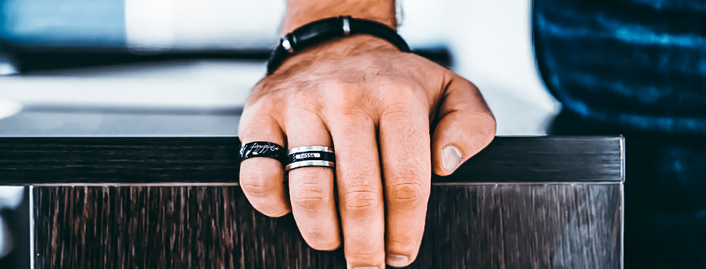 Buy Peora Men Black Sterling Silver Ring - Ring for Men 266609 | Myntra