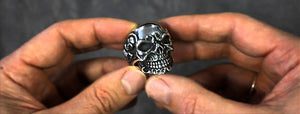 sterling silver skull ring
