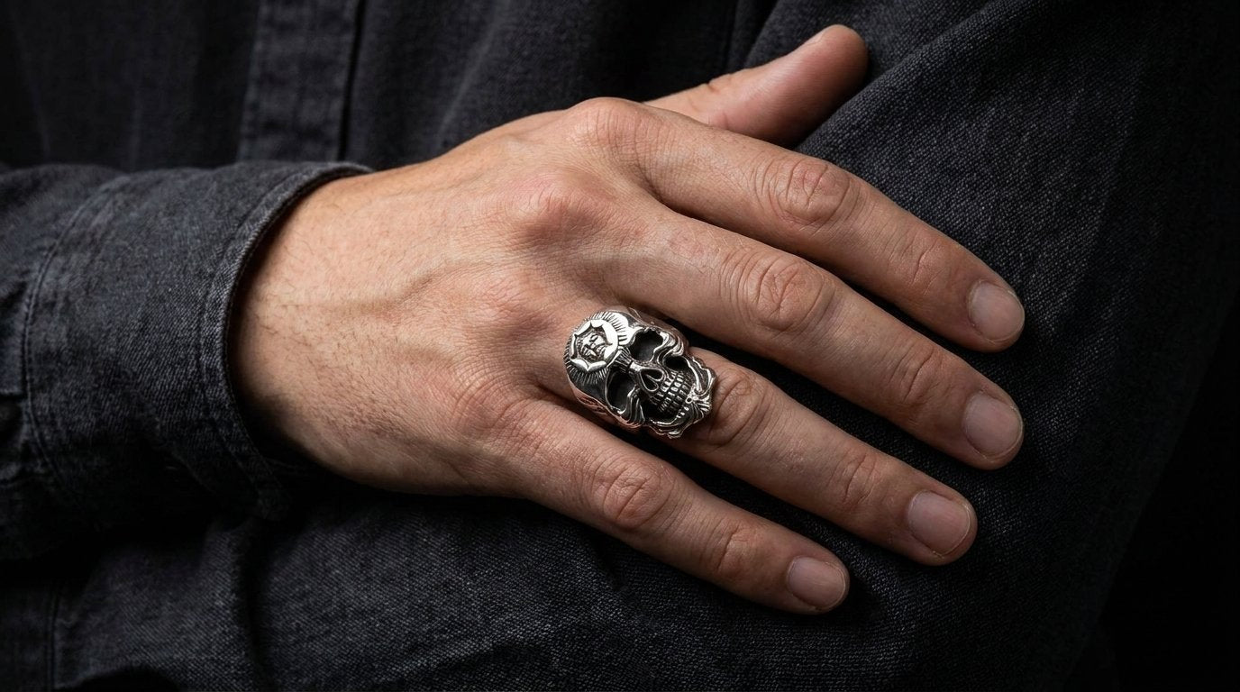 Men's Statement Rings — Face Size, Finger & Pairing Rules