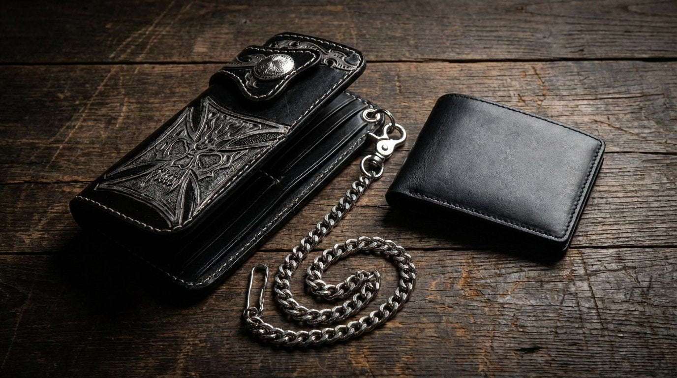 トラッカーウォレット vs 二つ折り財布(2026年版ガイド)| Bikerringshop トラッカーウォレット vs 二つ折り財布(2026年版ガイド)| Bikerringshop