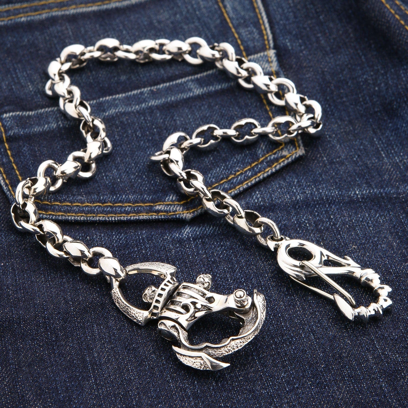 スターリングシルバー・バイカーウォレットチェーン｜ゴシック