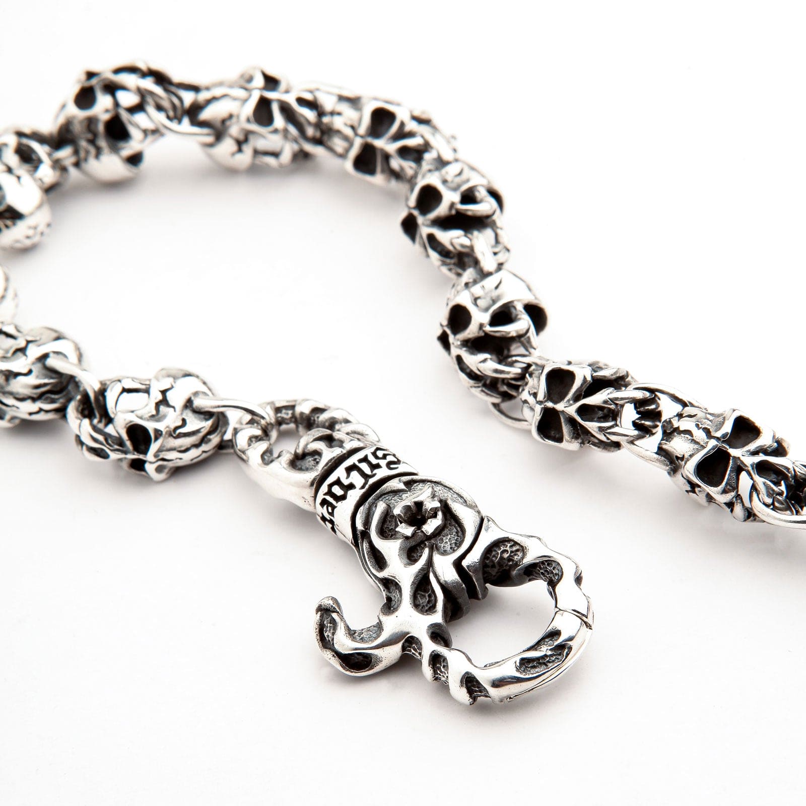 Teufelsschädel Sterling Silber Geldbörsenkette Bikerringshop