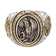 Japanese Phenix Sterling Silver Gothic Ring