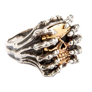 Yellow Gold Spider Skull Sterling Silver Ring [2]