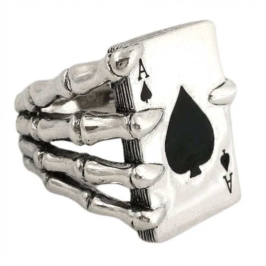 Ace of Spades Ring — Death Card Statement | Bikerringshop