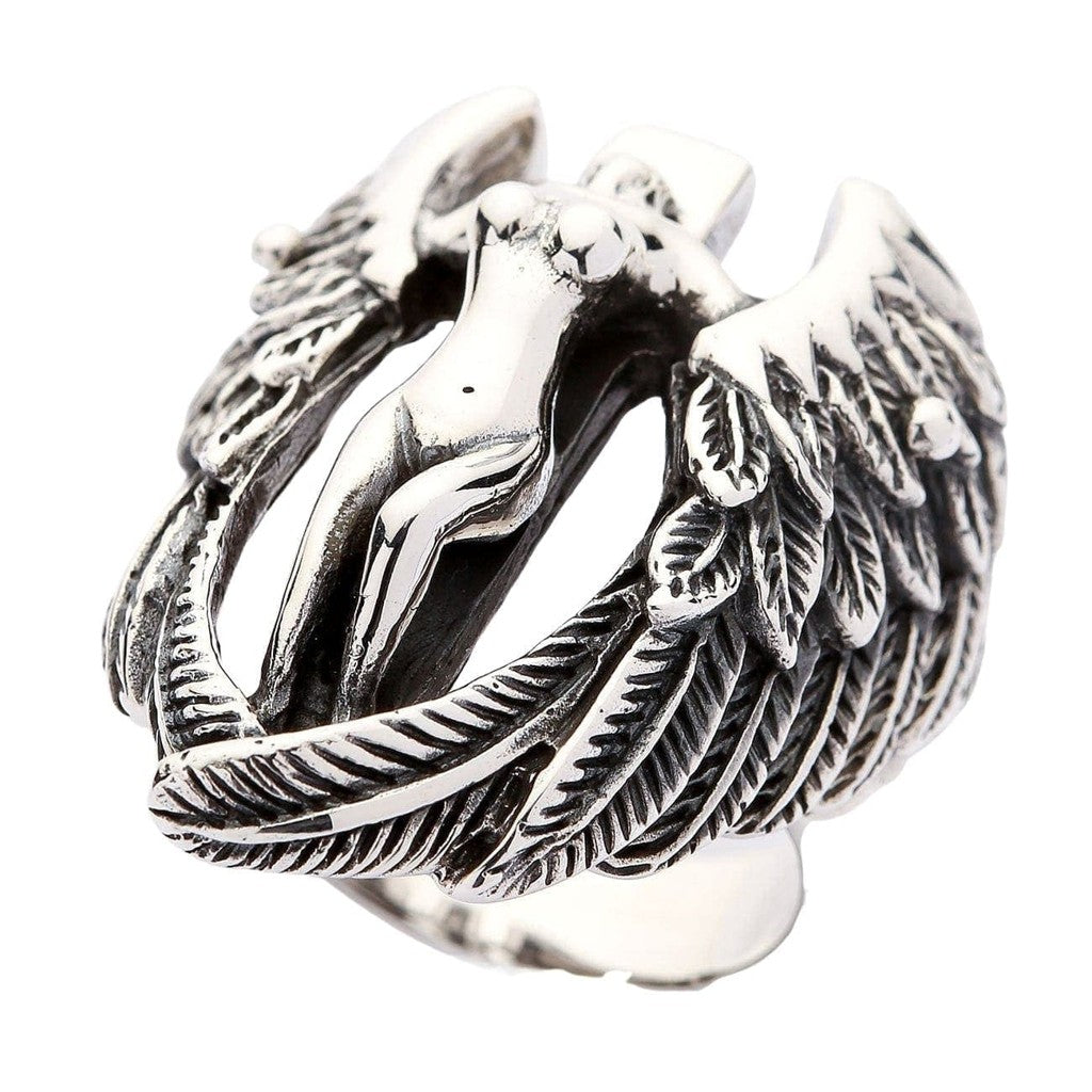 True Angel Rings Gothic Angel Wings Ring — Fallen Angel Band | Bikerringshop