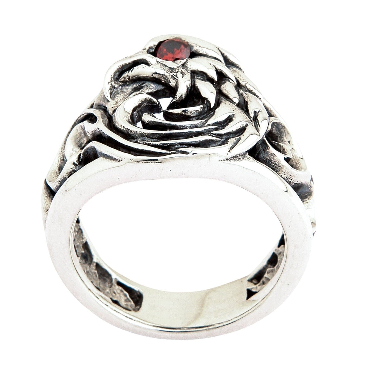 Red Eye Eagle Ring — Bold Tribal Statement Band