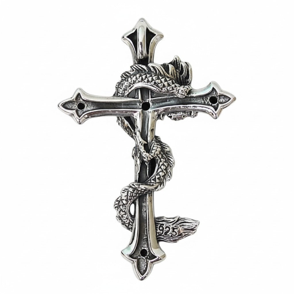 Bahamut Heren Dragon Zwaard Kruis Hanger Ketting voor Mannen Roestvrij Bahamut Heren Dragon Zwaard Kruis Hanger Ketting voor Mannen Roestvrij
