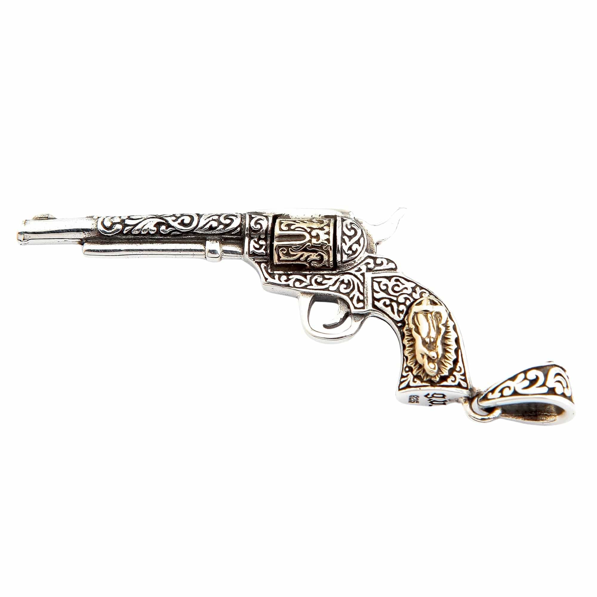 Gun Hallmark Mexican Revolver Pendant — Our Lady of Guadalupe