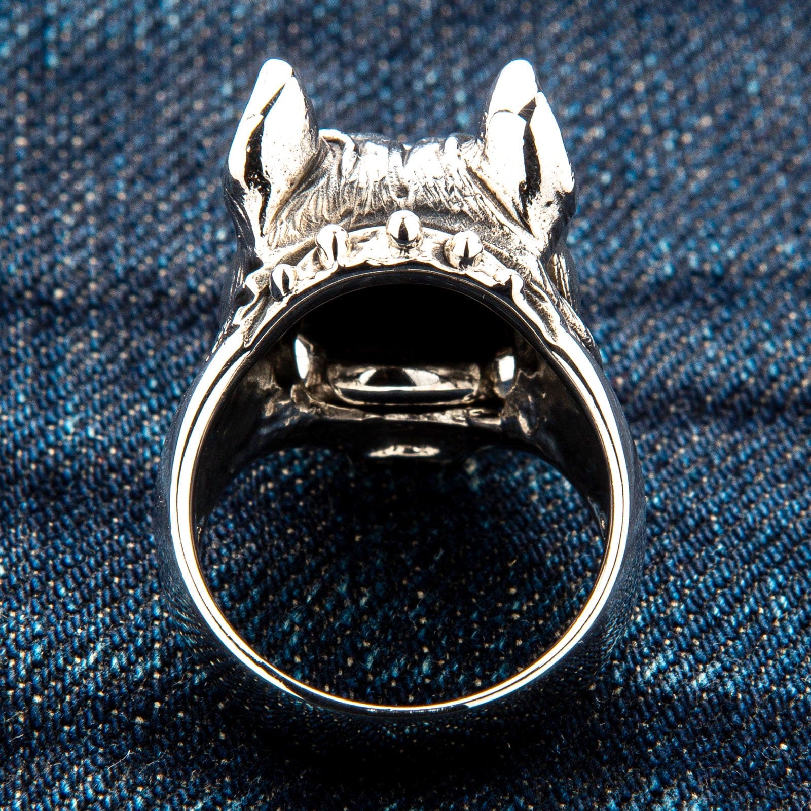 Sac Silver .925 Sterling Silver Pit Bull Dog Pug Head Animal Face Ring – Band Style, Sizes 7-12
