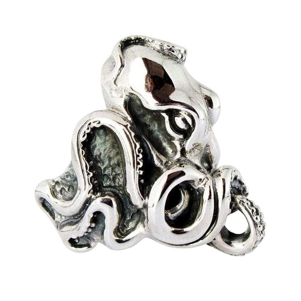 Anello a forma di polpo in argento sterling o placcato oro 24k, anello a forma di kraken, anello boho con tentacolo di kraken regolabile a fascia aperta, regalo unisex, moderno Anello a forma di polpo in argento sterling o placcato oro 24k, anello a forma di kraken, anello boho con tentacolo di kraken regolabile a fascia aperta, regalo unisex, moderno