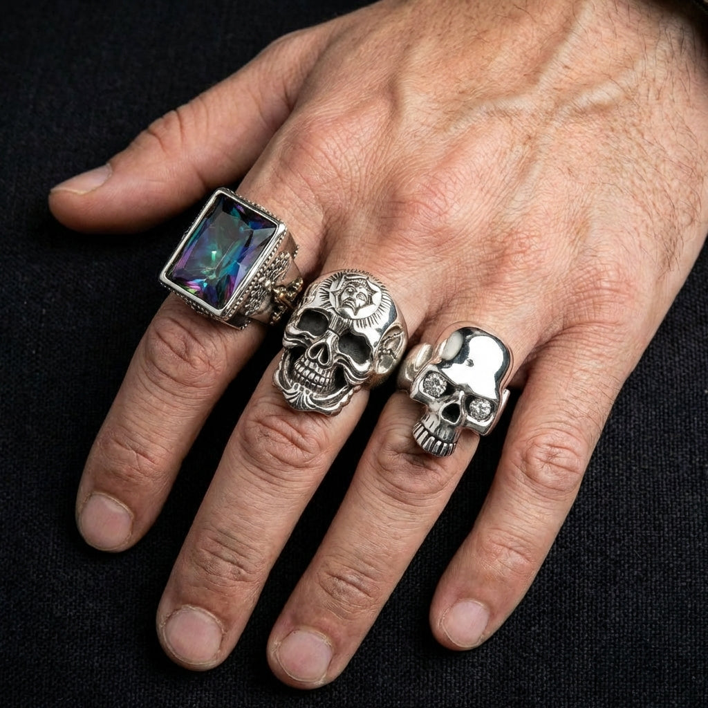 Wholesale High Quality 25pcs/lot Skull Skeleton Gothic Biker Rings Top styles Mixed Fashion Jewerly lot - 36 Wholesale High Quality 25pcs/lot Skull Skeleton Gothic Biker Rings Top styles Mixed Fashion Jewerly lot - 36