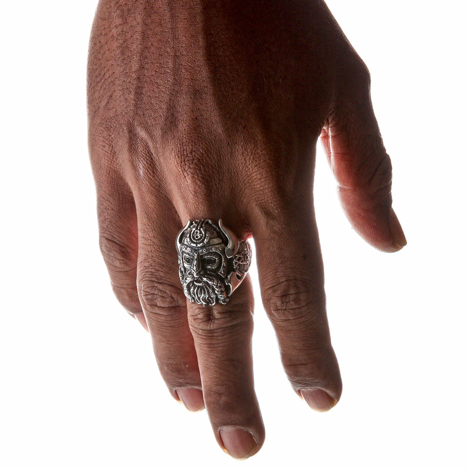 Bague Viking en argent sterling pour homme Motif tête de