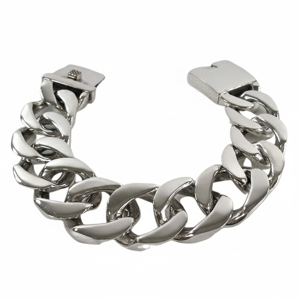 8.5 " 104g UOMO Pesante Motociclista Cubano Cordolo Catena - Foto 2