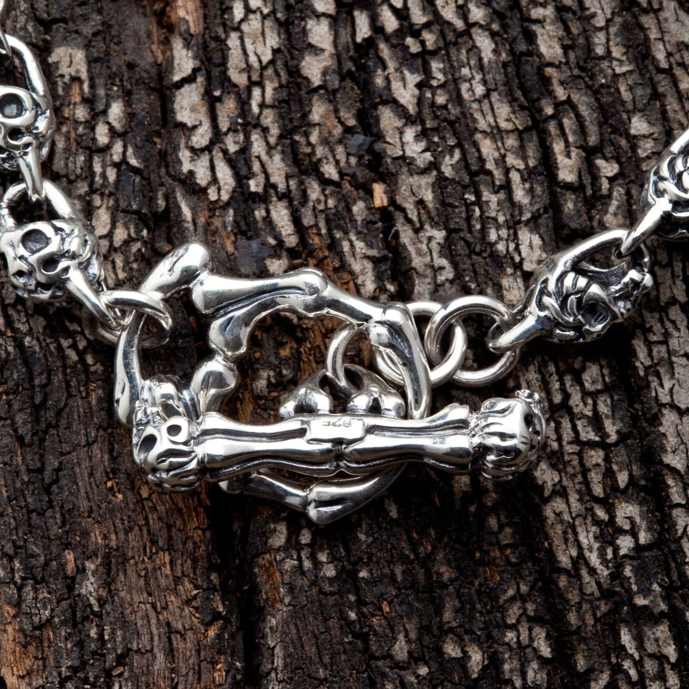 Happyyami Bracelet punk en métal avec tête de mort - Avec anneau - Pour femme et fille - Argenté, Métal Happyyami Bracelet punk en métal avec tête de mort - Avec anneau - Pour femme et fille - Argenté, Métal