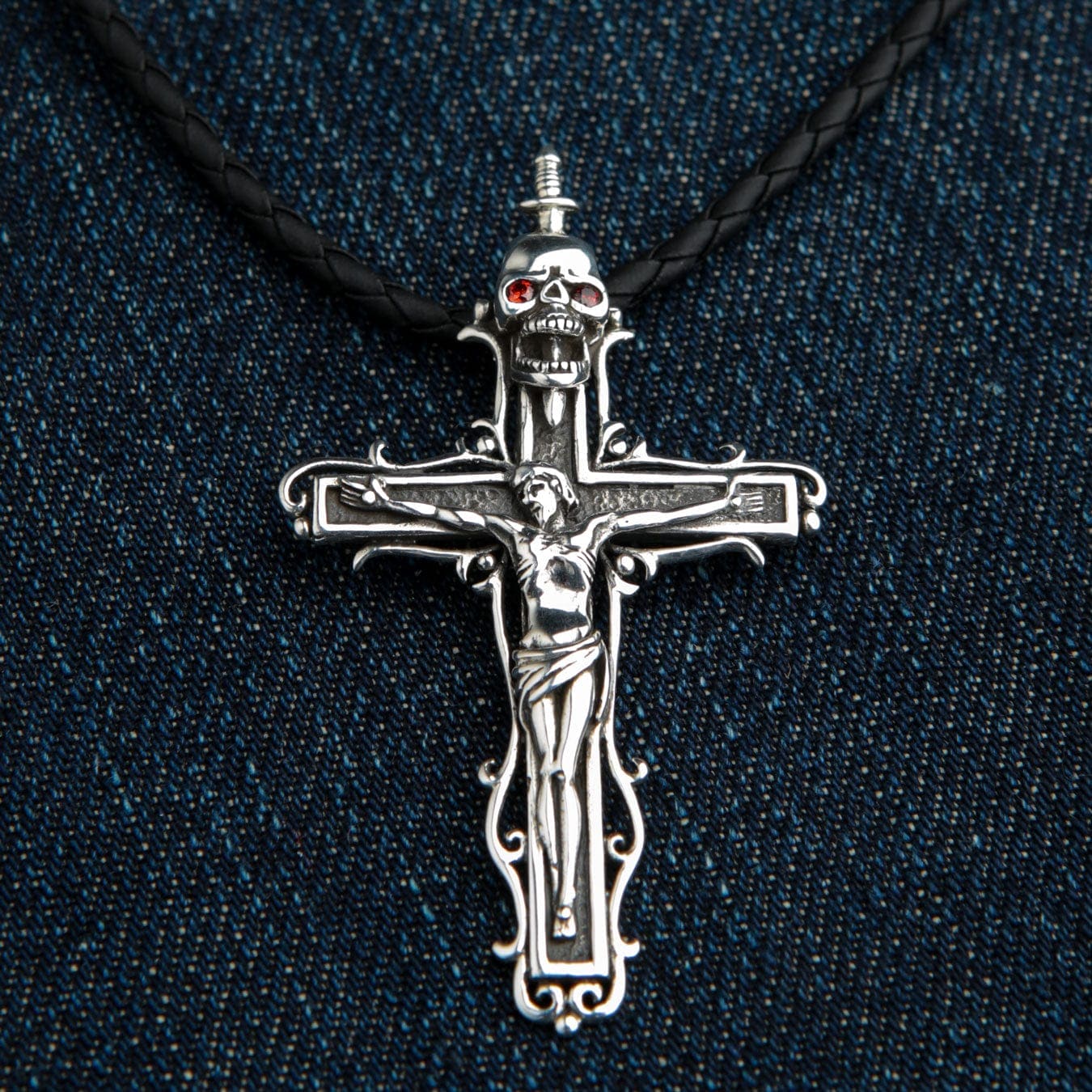 ジーザス スカル クロス ペンダント | シルバーアクセサリー｜