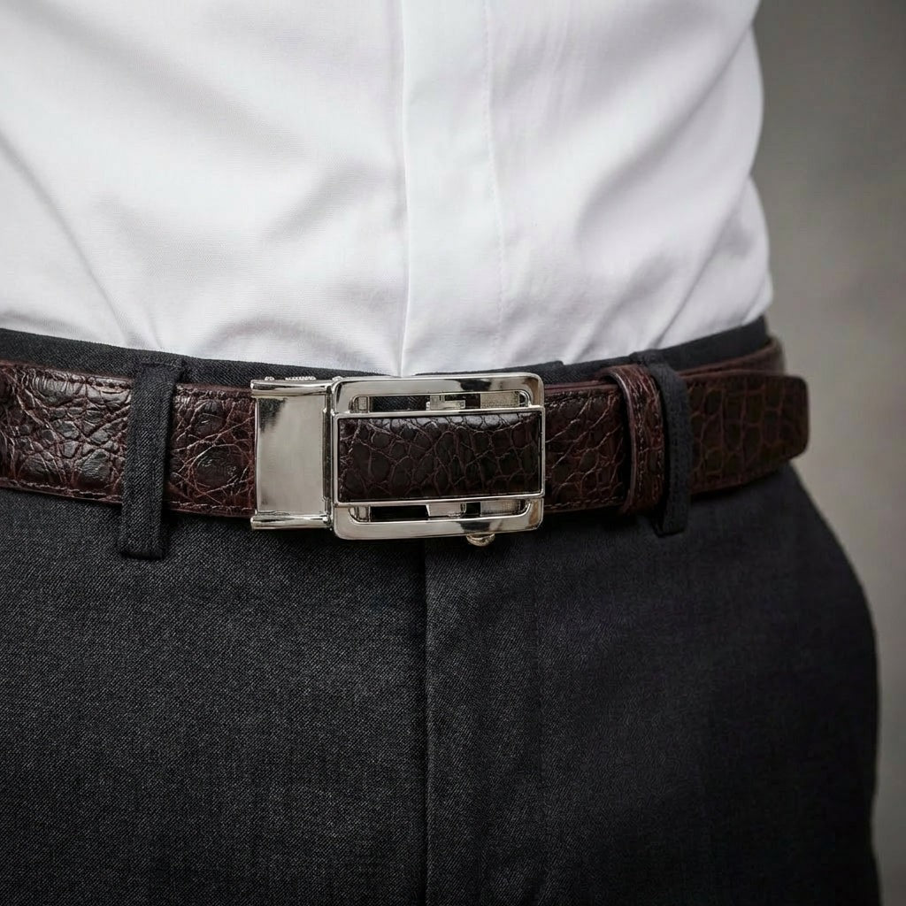 mens grey leather dress belts Men's Charcoal Grey Leather Dress Belt with Silver-Tone Buckle Belt- 46