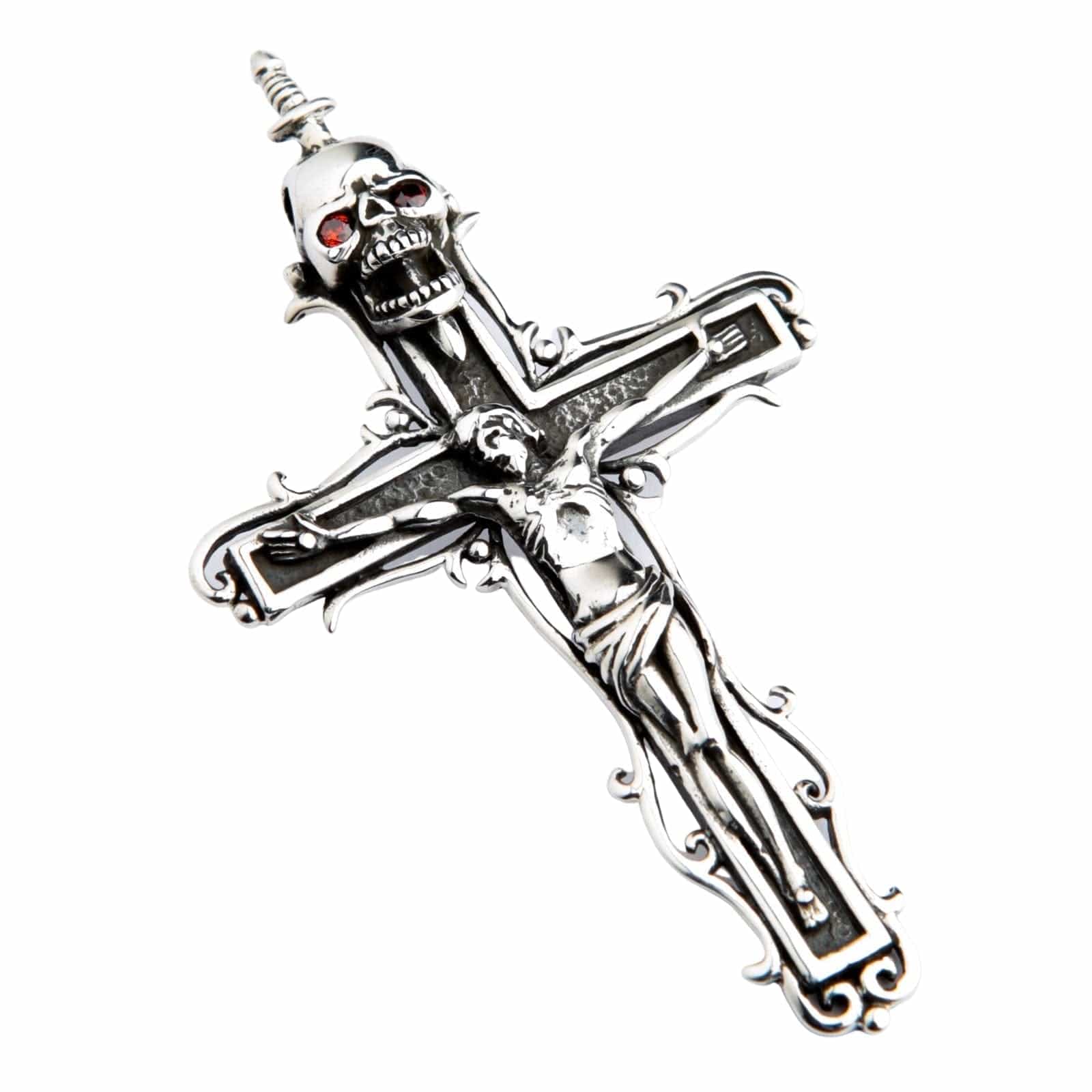 ジーザス スカル クロス ペンダント | シルバーアクセサリー｜