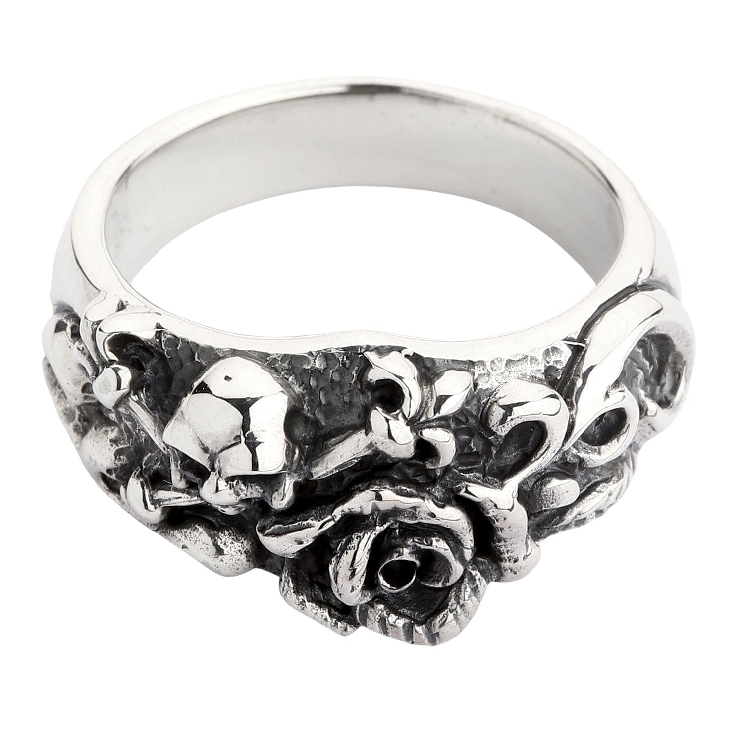 Skull And Roses Rings Skull and Rose Ring — Memento Mori Gothic Band