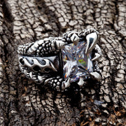 Diamond Claw Sterling Silver Gothic Ring [4]
