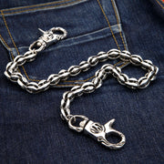 Flame Blossom Link Sterling Silver Wallet Chain