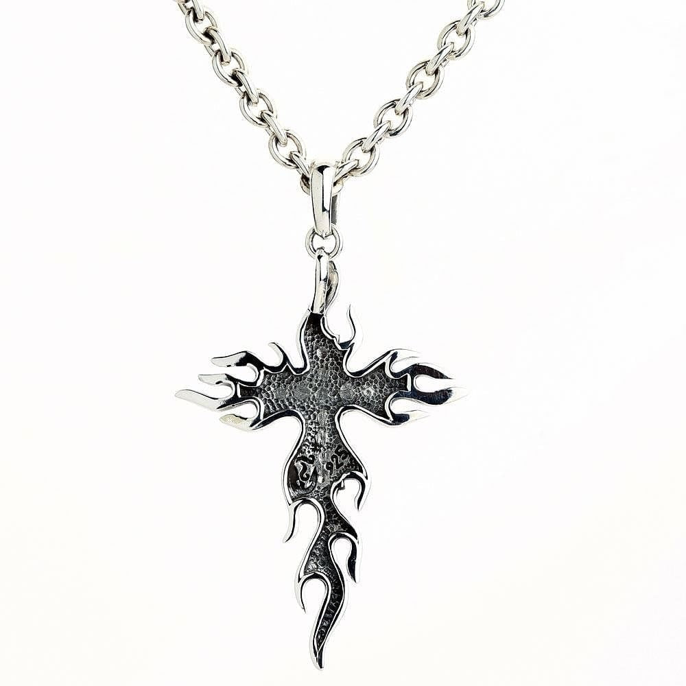 Sterling Silver 21x12mm Methodist Cross With Flame Charm – 925 Silver, Unbranded