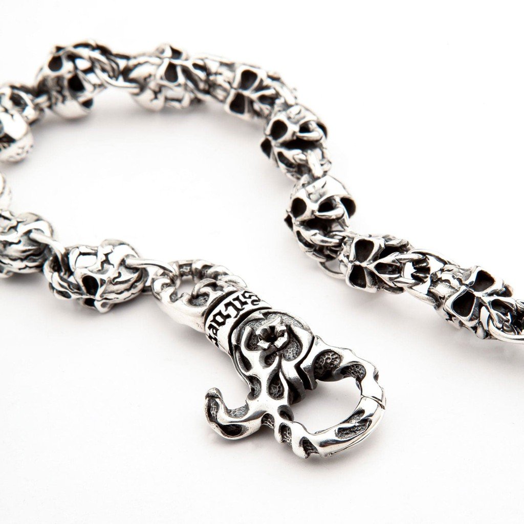 Devil Skull Sterling Silver Wallet Chain — 150g