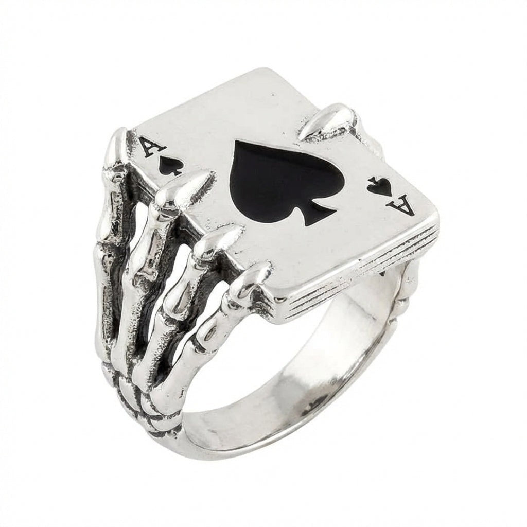 Ace of Spades Ring — Death Card Statement | Bikerringshop