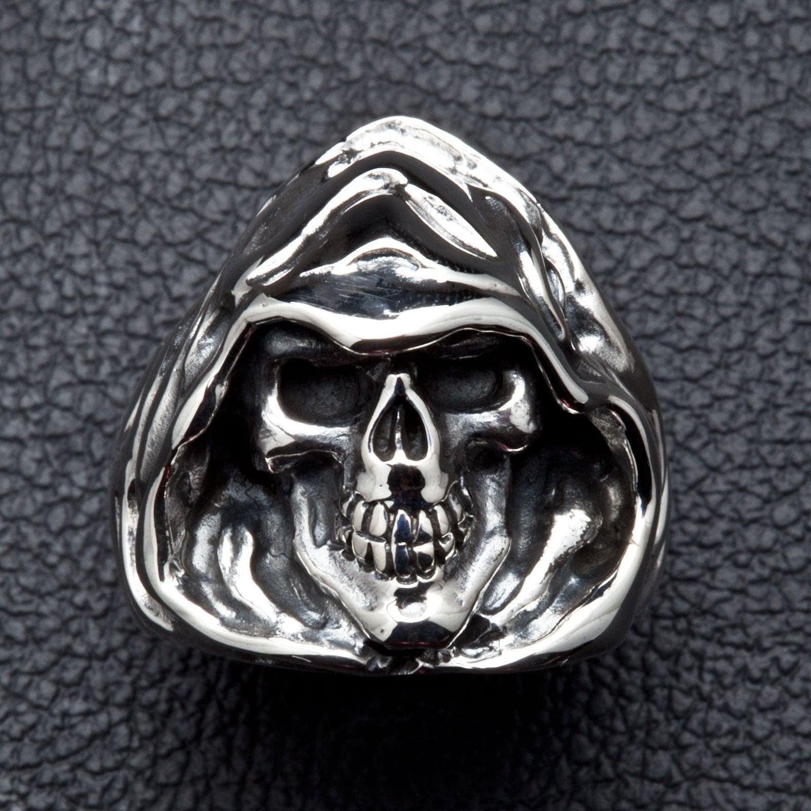 Anello Biker Grim Reaper Con Falce – Argento – Bigiotteria Uomo Nuova Moda - Foto 2