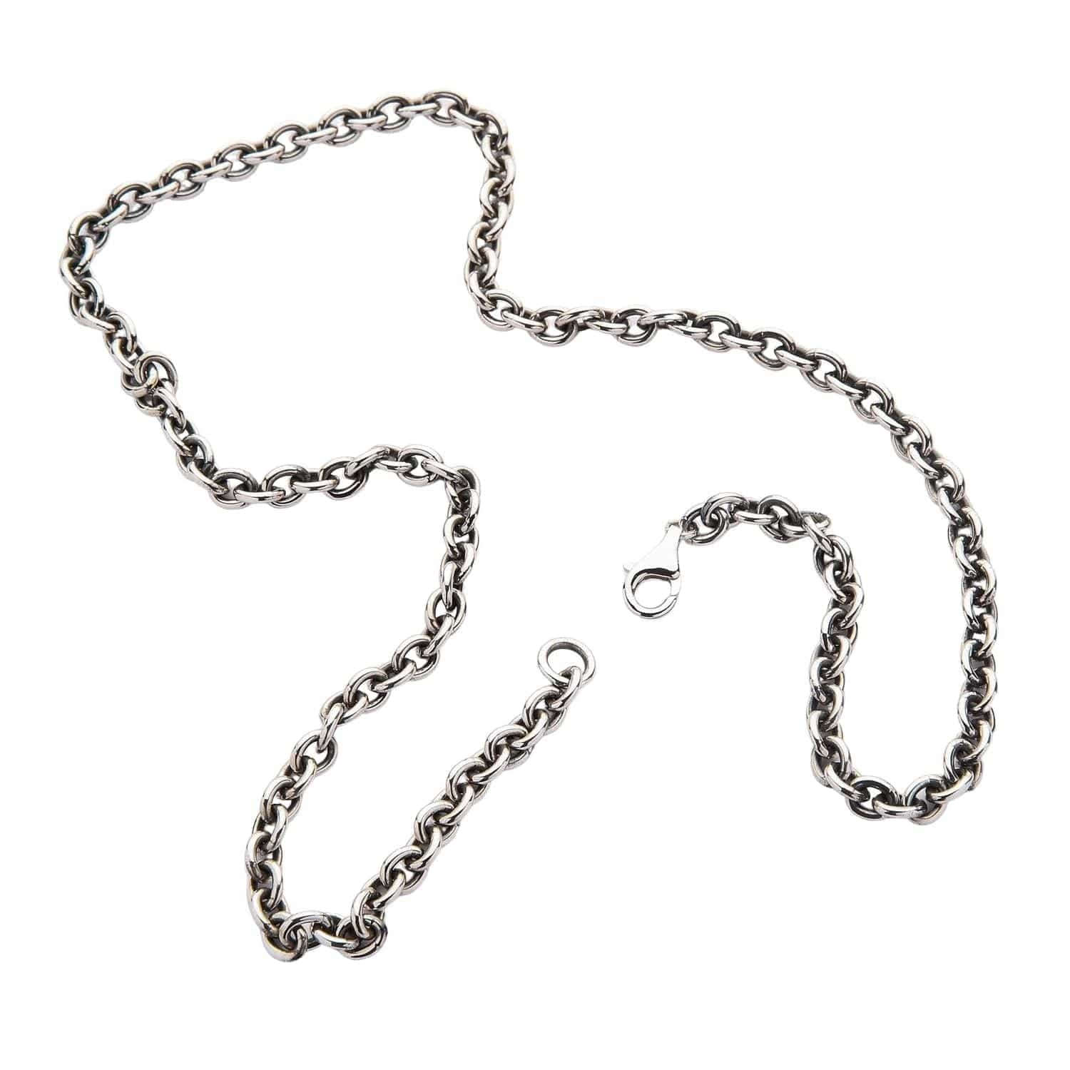 Men's 5mm Sterling Silver Rolo Chain Necklace