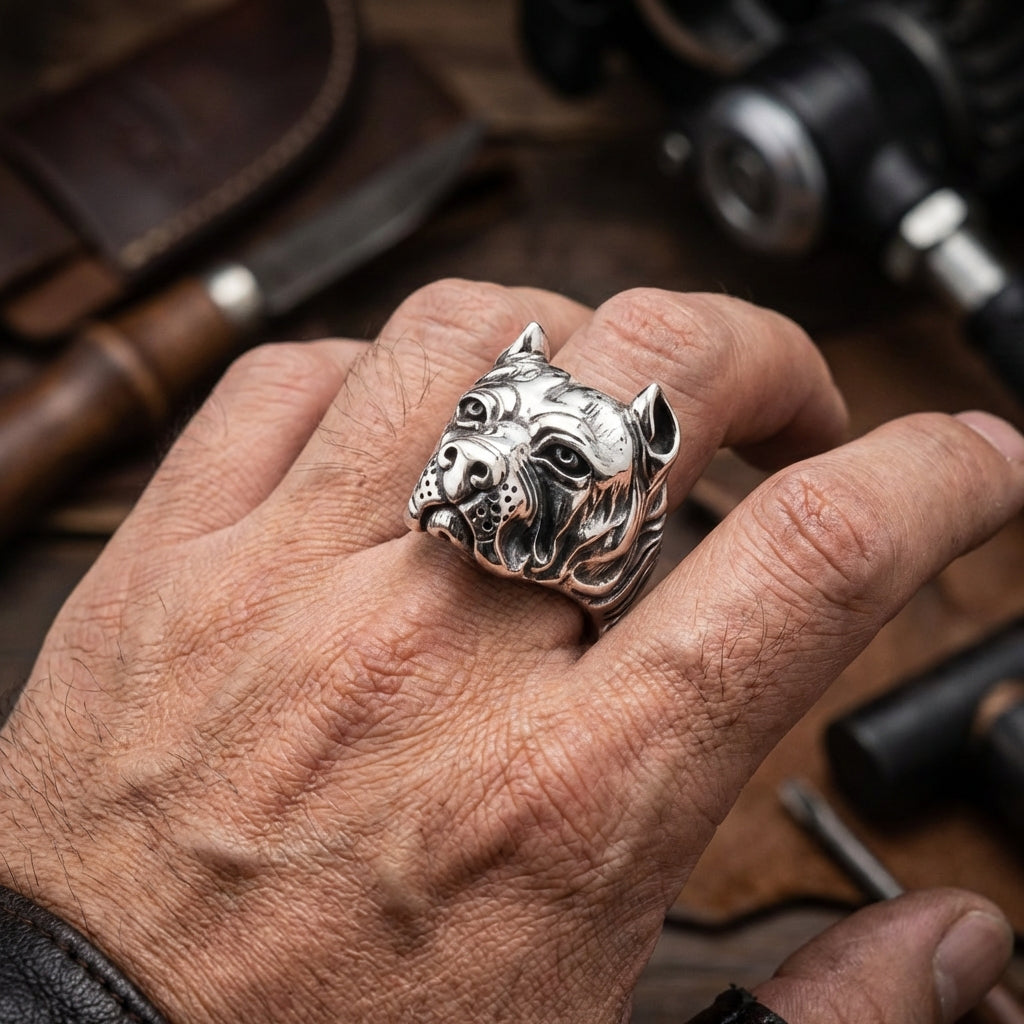 Shop anello biker Online Anello con sigillo in acciaio da uomo con numero fortun Shop anello biker Online Anello con sigillo in acciaio da uomo con numero fortun
