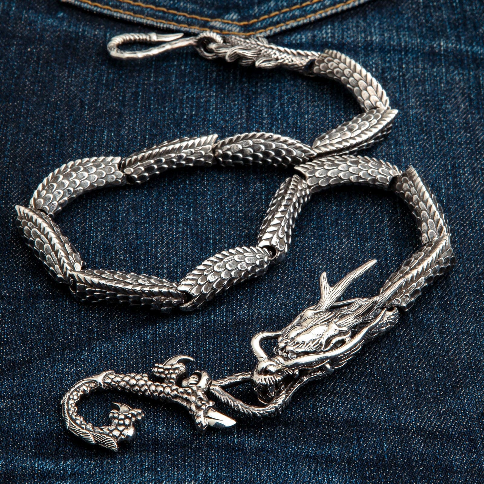 Dragon Wallet Chain 253g — Oversized Biker Statement