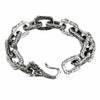 115-gram men's dragon bracelet in solid sterling silver with ornate, engraved links.