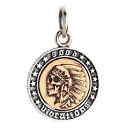 Indian Liberty Coin Sterling Silver Skull Pendant