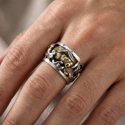 タイガーリング — 男性のための大胆な彫刻バンド | Bikerringshop