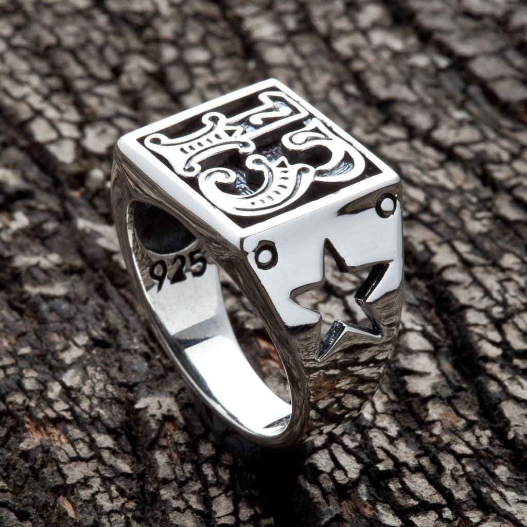 ナンバー13バイカーリング | ハンドメイド .925 スターリングシルバー