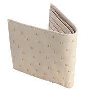 White Ostrich Bifold — スリムでエキゾチックな日常用二つ折り財布
