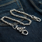 Maltese Cross Wallet Chain — Hand-Engraved Biker Heritage