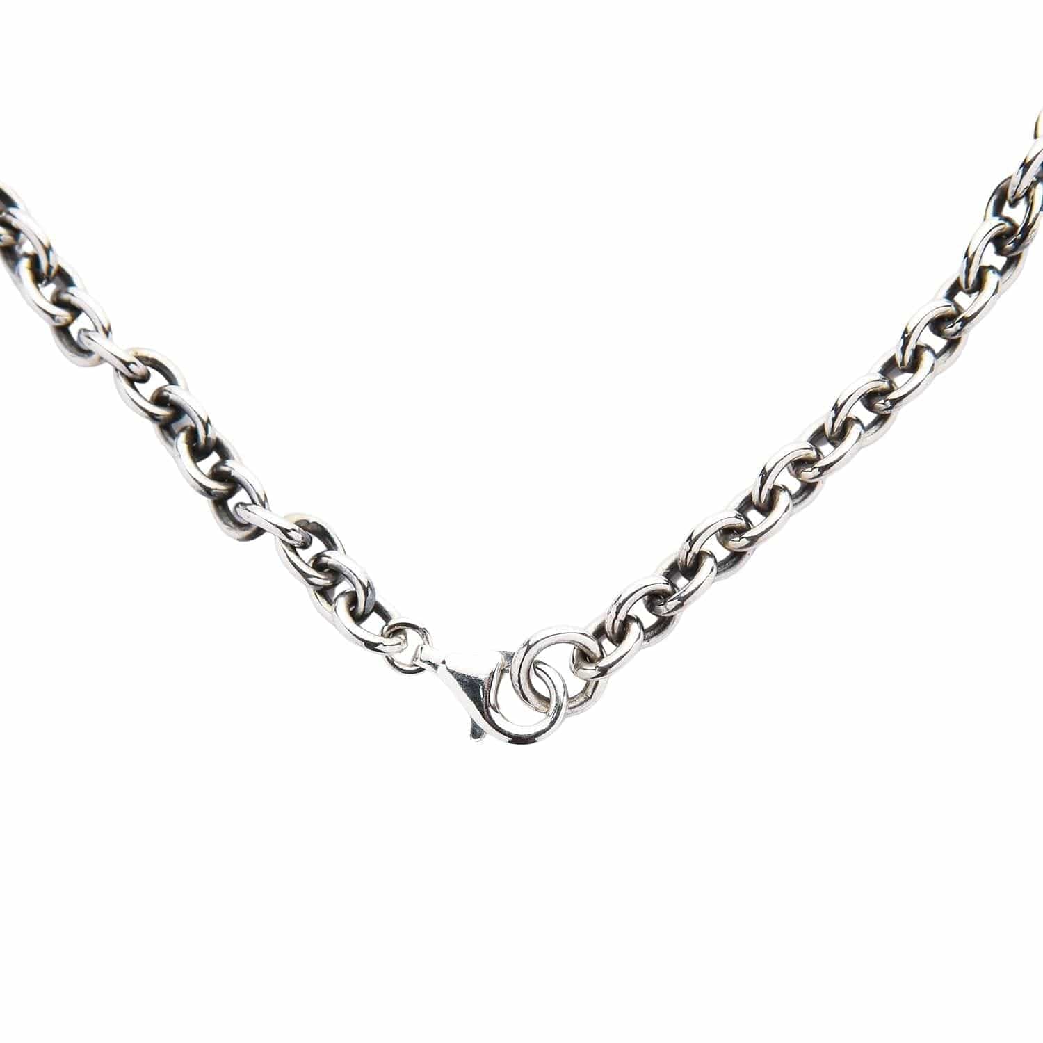 Collana Catena In Argento Sterling Placcato Rodio - Stile Barbazzale 5,5 Mm, Varie Lunghezze, Confezione Regalo