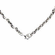 A men's heavy-duty 5mm rolo chain necklace in solid 925 sterling silver, with a lobster clasp.