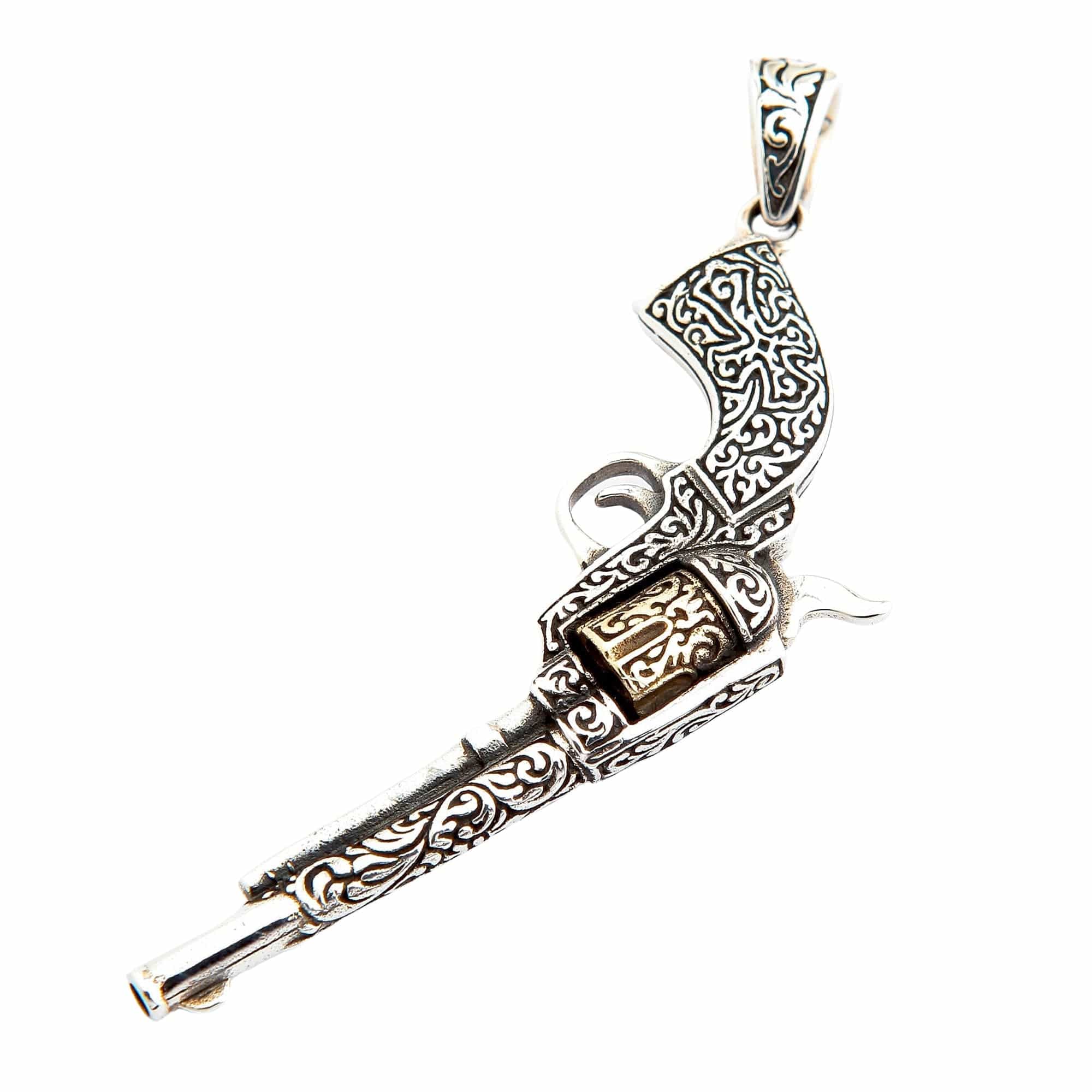 thumbnail image 2 of Gun Rocker Solid 925 Sterling Silver Men's Pendant – Biker Style – Made In Thailand 2 of 5