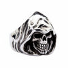 A side profile of the men's Death Angel ring, showing the flowing lines of the shroud.