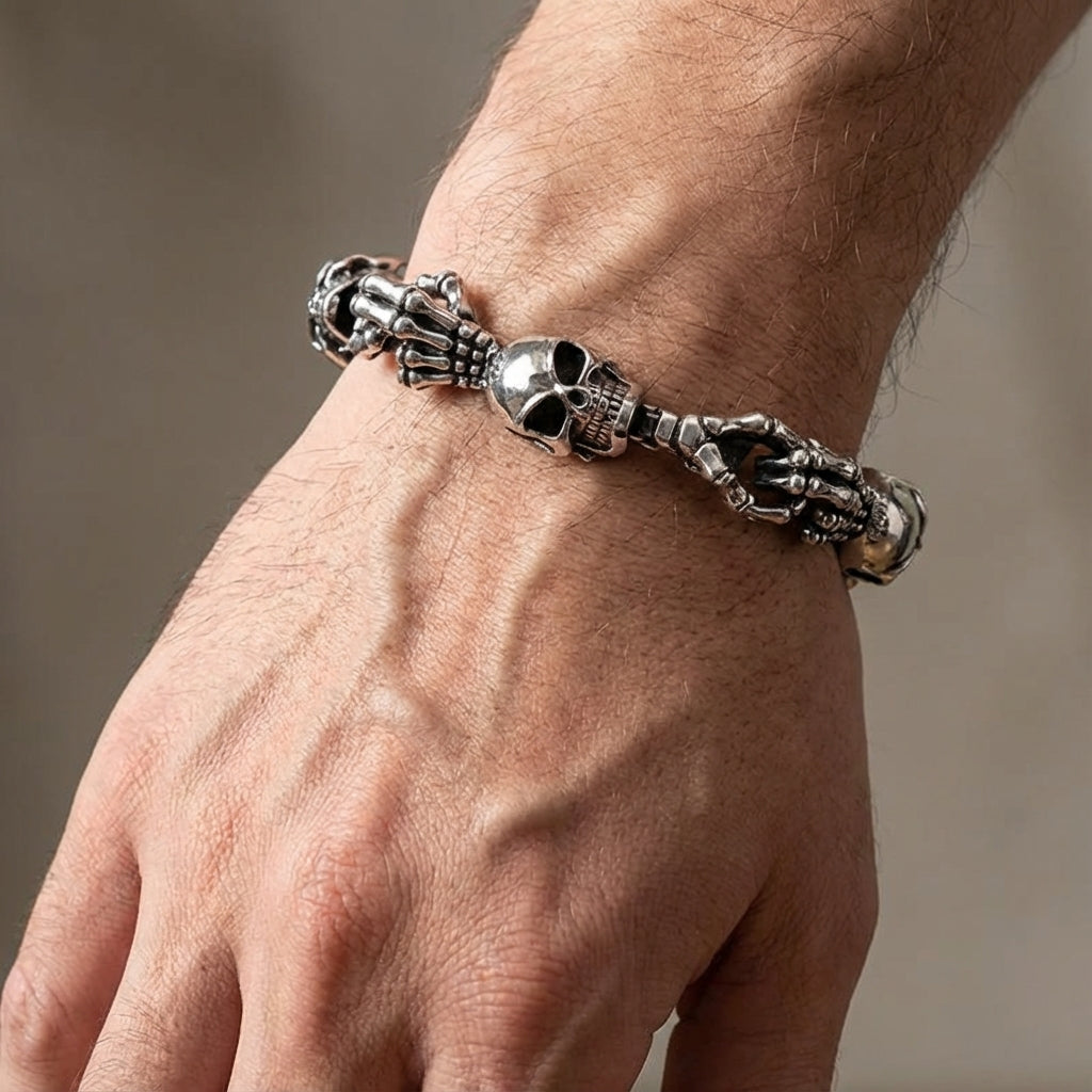 Bracciali gotici in argento sterling