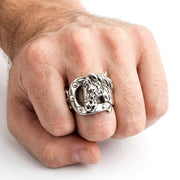 Anello Da Uomo Con Testa Di Cavallo In Acciaio Inossidabile HIJONES – Artigianato Di Qualità, Resistente A Graffi E Corrosione, Perfetto Per Un Look Audace - 5