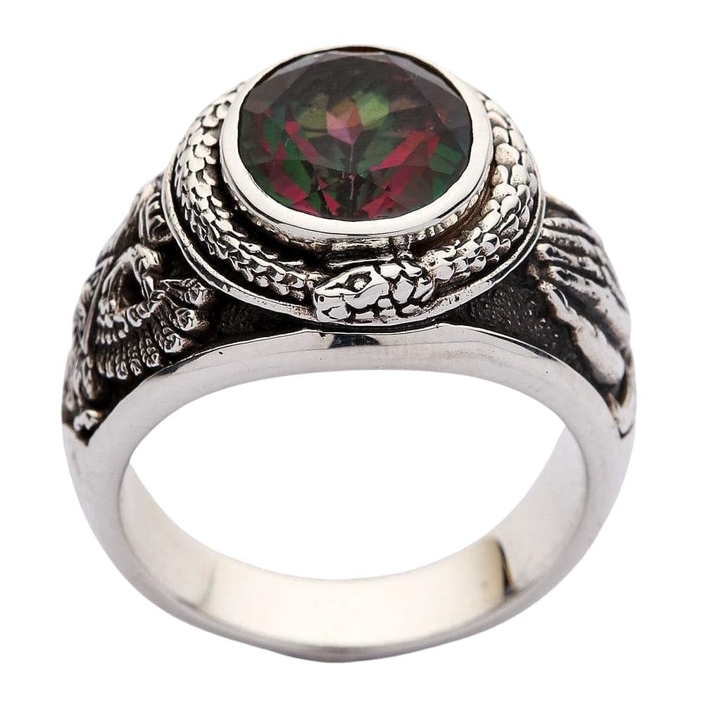 Cadeau pour Femme 925 Argent Naturel Topaze Mystique Solitaire Ring Taille 7 O42 Cadeau pour Femme 925 Argent Naturel Topaze Mystique Solitaire Ring Taille 7 O42