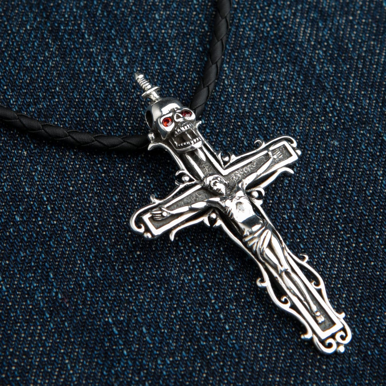 ジーザス スカル クロス ペンダント | シルバーアクセサリー｜