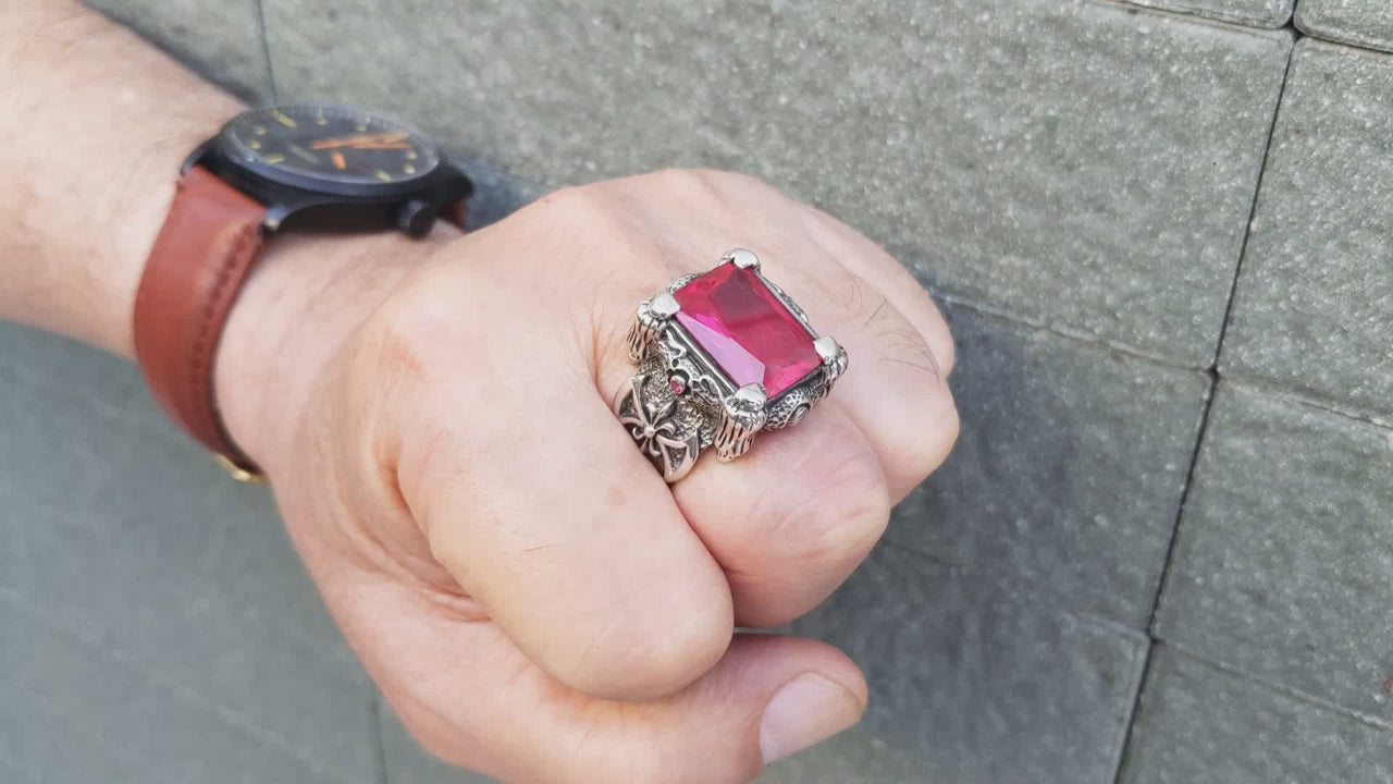 Ruby Dragon Claw Ring — Purest Red in the Claw Family